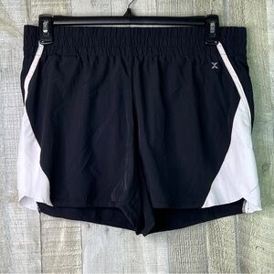 Xersion Large Quick Dry Black & White Running Shorts Lined